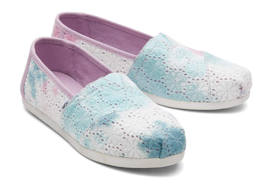 Alpargatas Toms Alpargata Floral Eyelets Roxo | PT231-760