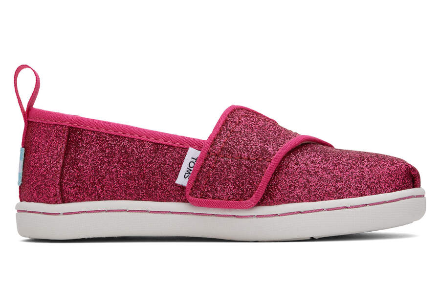 Alpargatas Toms Tiny Alpargata Glitter Rosa Escuro | PT128-187