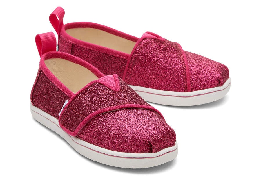 Alpargatas Toms Tiny Alpargata Glitter Rosa Escuro | PT128-187