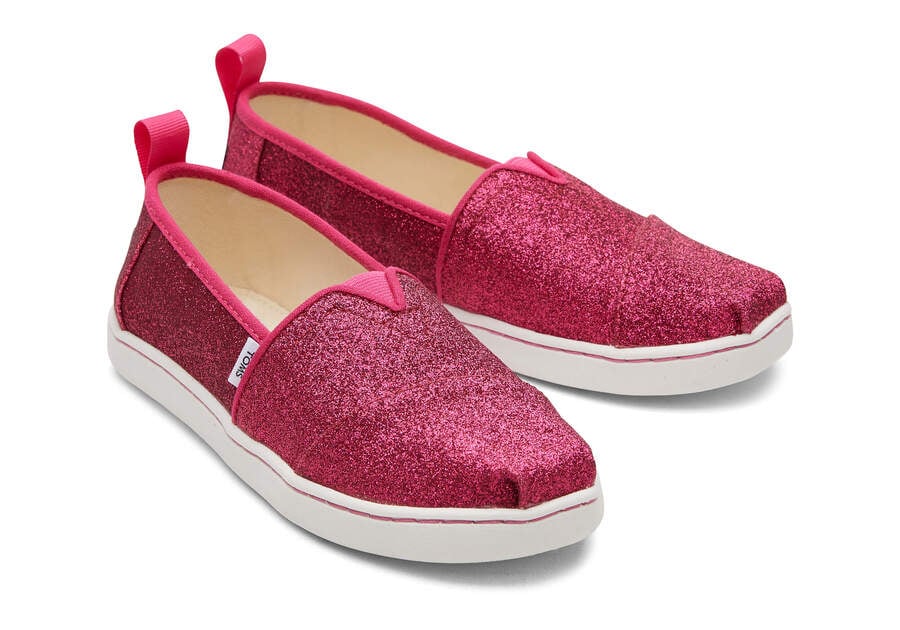 Alpargatas Toms Youth Alpargata Glitter Rosa Escuro | PT314-587