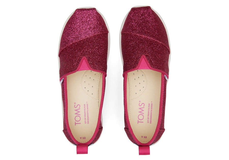 Alpargatas Toms Youth Alpargata Glitter Rosa Escuro | PT314-587