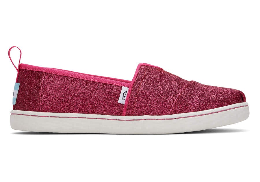 Alpargatas Toms Youth Alpargata Glitter Rosa Escuro | PT314-587