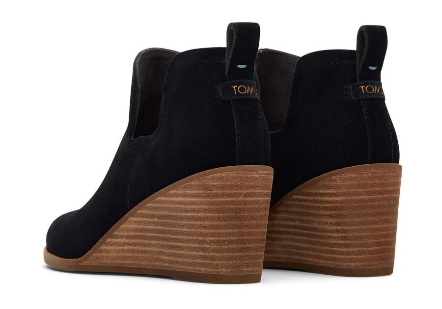 Botins Toms Kallie Wedge Bootie Largos Largura Pretas | PT088-172