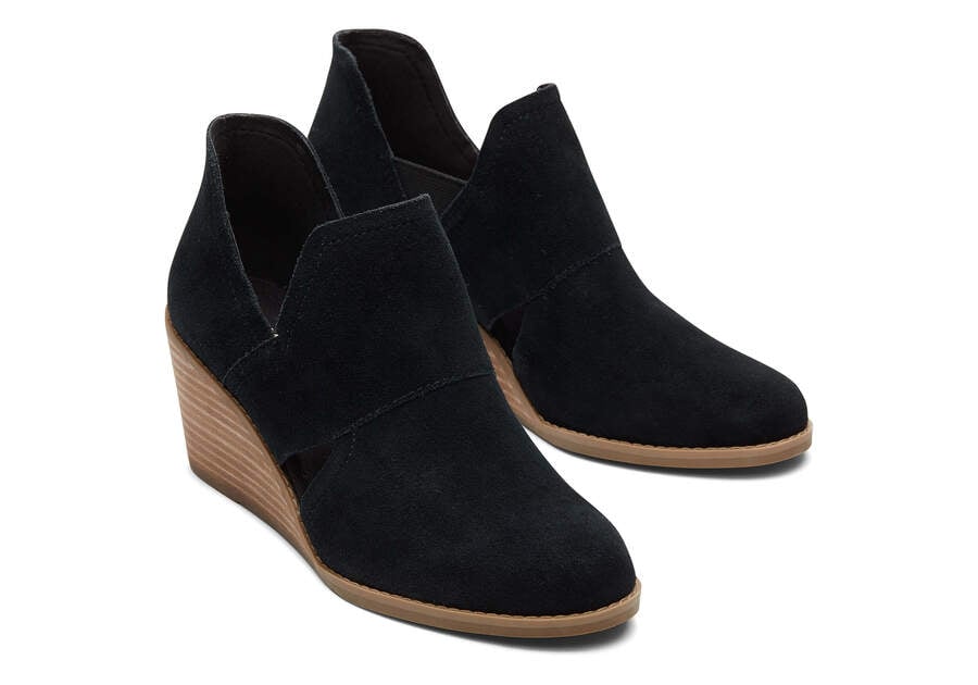 Botins Toms Kallie Wedge Cutout Pretas | PT740-544