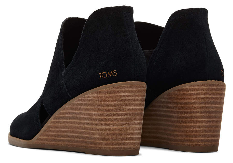 Botins Toms Kallie Wedge Cutout Pretas | PT740-544