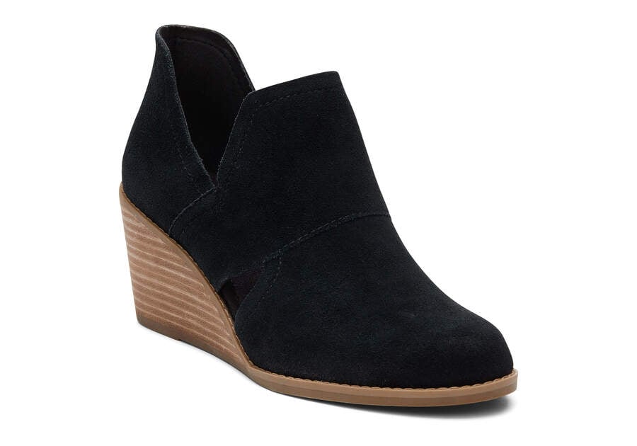 Botins Toms Kallie Wedge Cutout Pretas | PT740-544