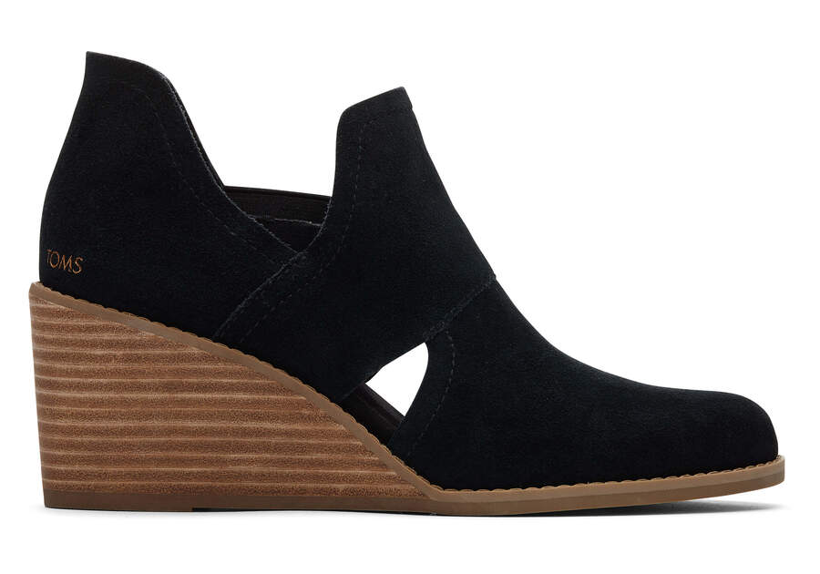 Botins Toms Kallie Wedge Cutout Pretas | PT740-544