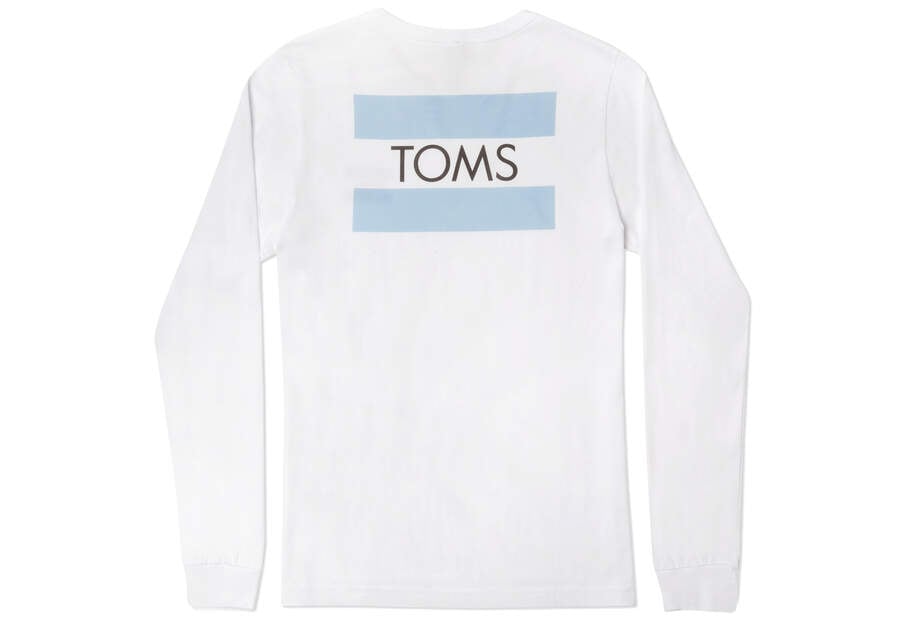 Camiseta Toms Logo Long Sleeve Tee Branco | PT011-397