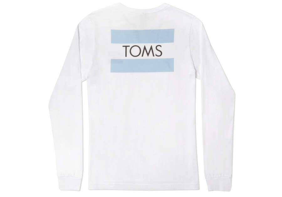 Camiseta Toms Logo Long Sleeve Tee Branco | PT842-540