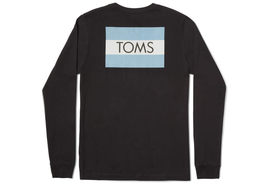 Camiseta Toms Logo Long Sleeve Tee Pretas | PT757-928