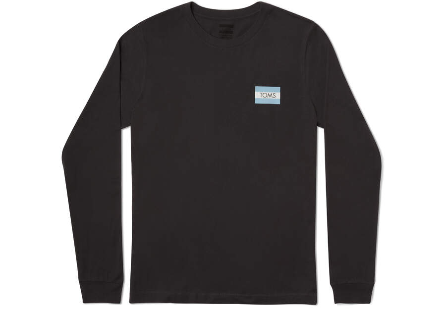 Camiseta Toms Logo Long Sleeve Tee Pretas | PT757-928