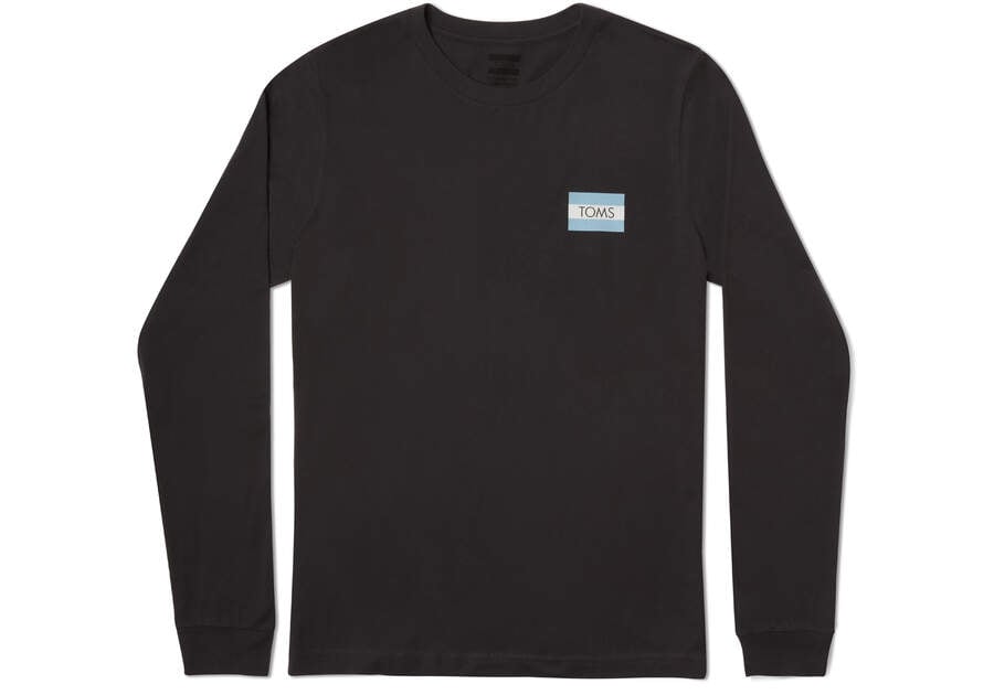 Camiseta Toms Logo Long Sleeve Tee Pretas | PT776-538