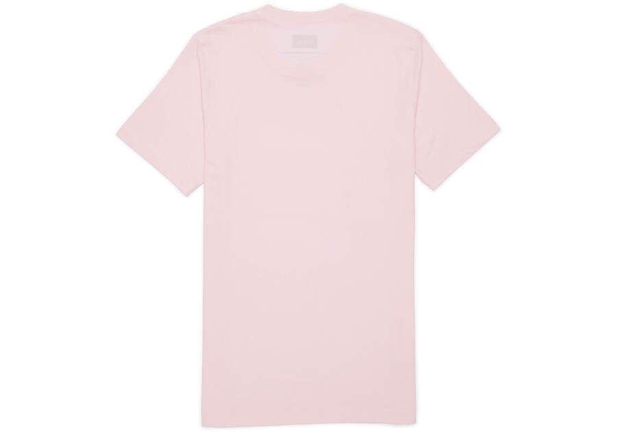 Camiseta Toms Stacked Logo Curta Sleeve Tee Rosa | PT360-494