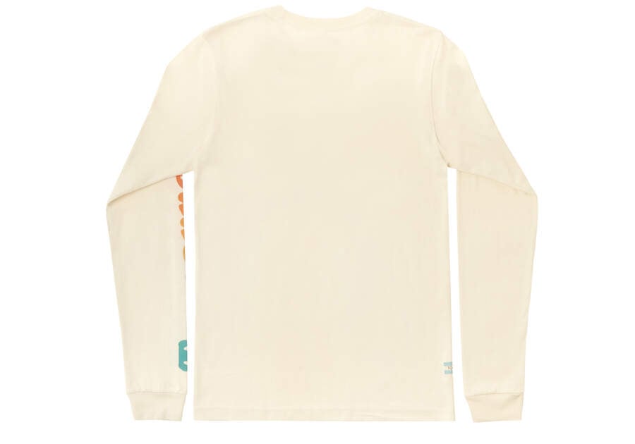 Camiseta Toms TOMORROW Logo Long Sleeve Branco | PT705-470