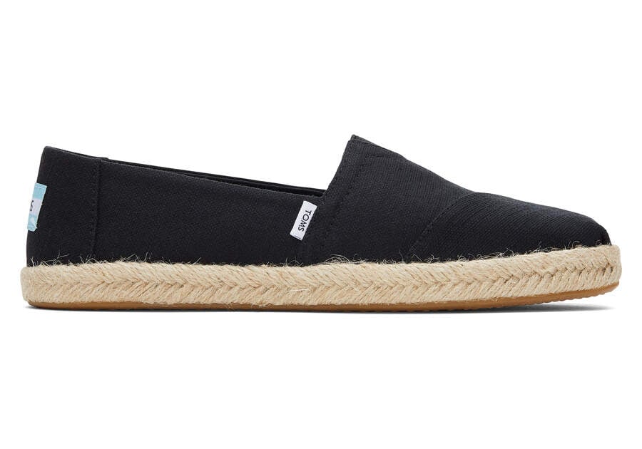 Espadrilles Toms Alpargata Recycled Algodão Rope Espadrille Pretas | PT022-723