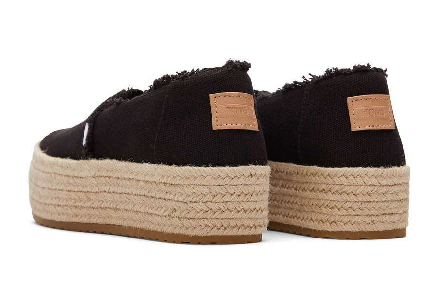 Espadrilles Toms Valencia Plataforma Espadrille Pretas | PT067-766