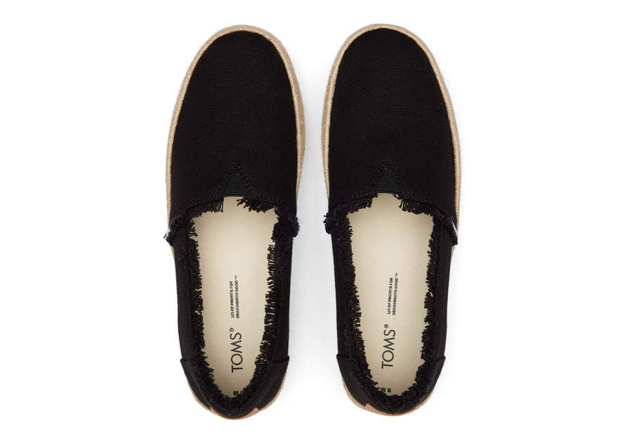 Espadrilles Toms Valencia Plataforma Espadrille Pretas | PT067-766