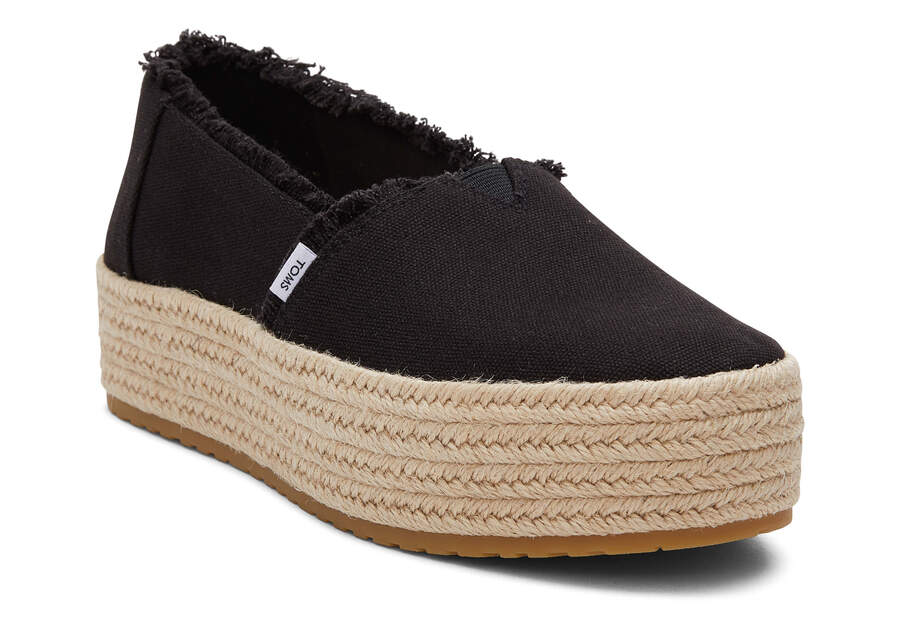 Espadrilles Toms Valencia Plataforma Espadrille Pretas | PT067-766