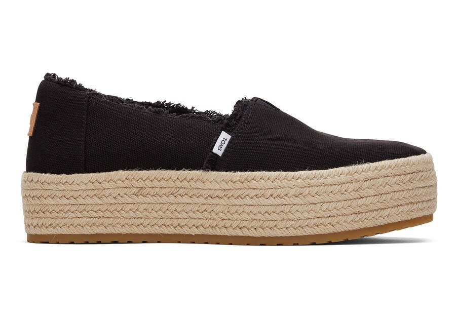 Espadrilles Toms Valencia Plataforma Espadrille Pretas | PT067-766