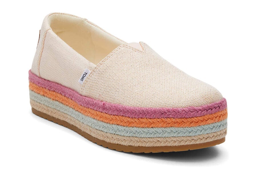 Espadrilles Toms Valencia Plataforma Espadrille Coral Metal | PT582-337