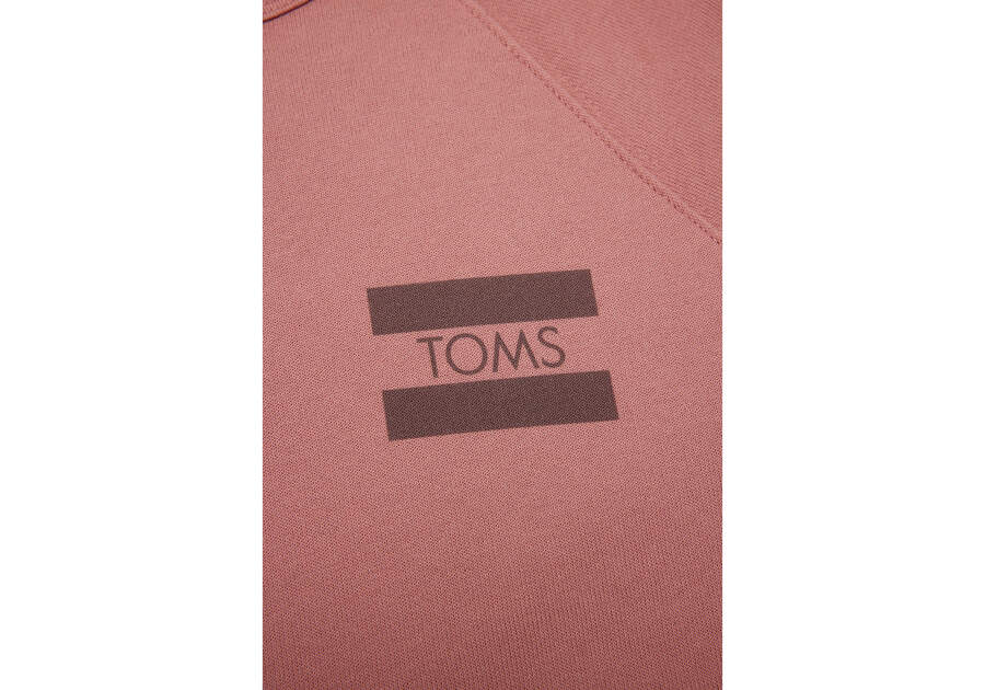 Lã Toms Logo Crew Fleece Roxo Rosa | PT549-419