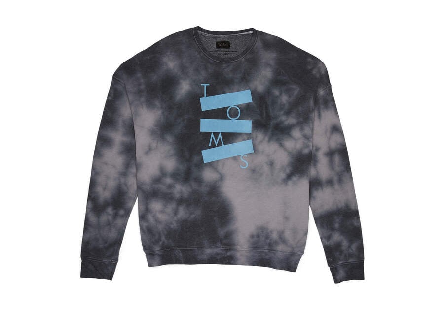 Lã Toms Stacked Logo Crew Fleece Pretas | PT396-594