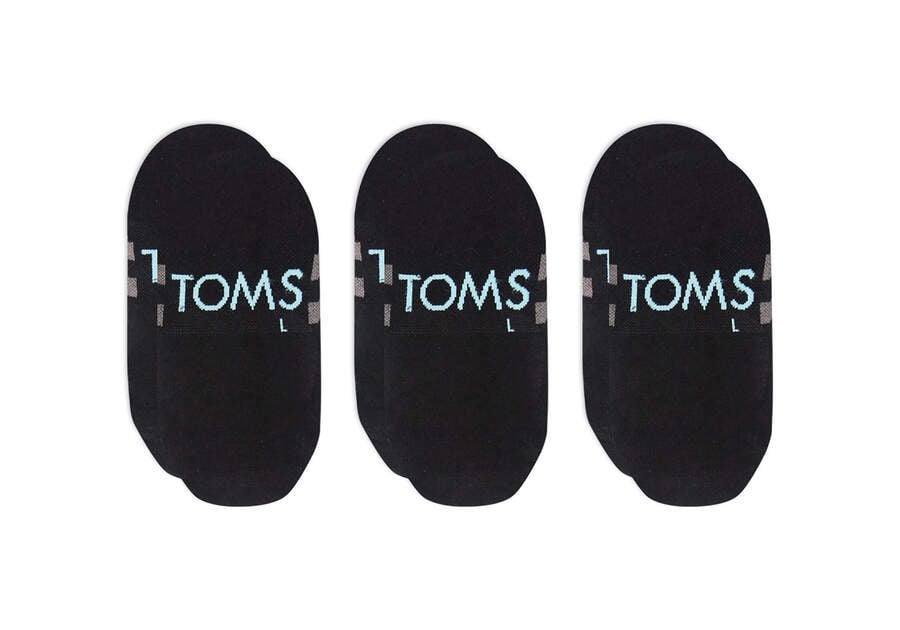 Meias Toms Ultimate No Show Socks Black 3 Pack Pretas | PT477-188