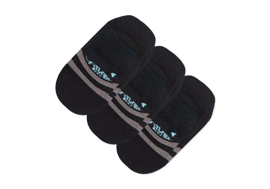 Meias Toms Ultimate No Show Socks Black 3 Pack Pretas | PT477-188