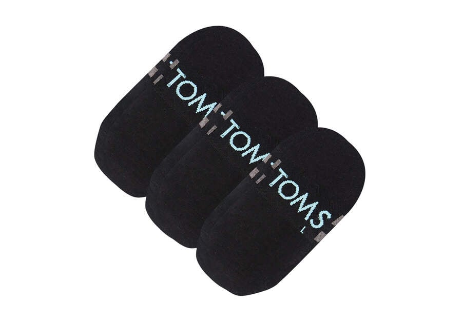 Meias Toms Ultimate No Show Socks Black 3 Pack Pretas | PT495-845