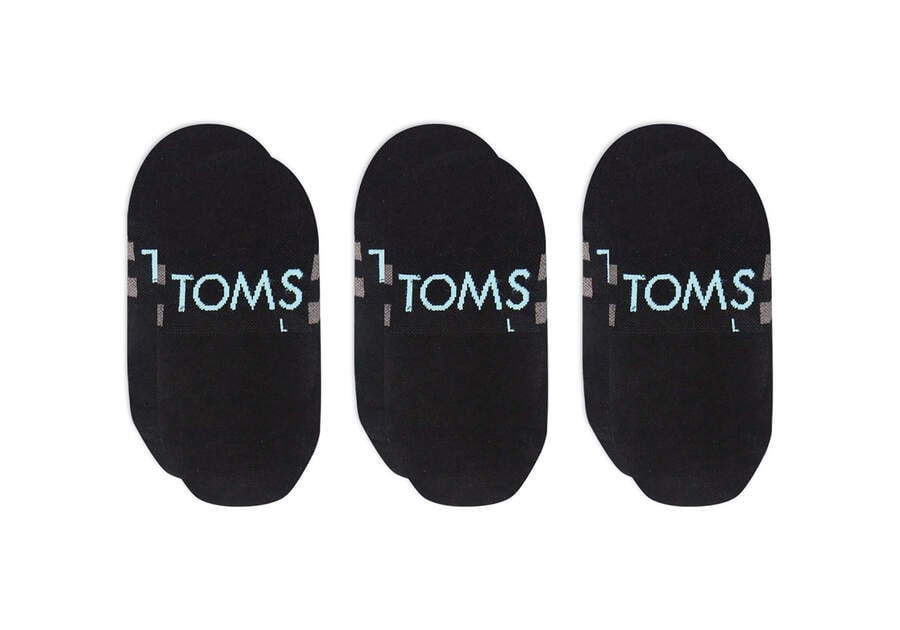 Meias Toms Ultimate No Show Socks Black 3 Pack Pretas | PT495-845