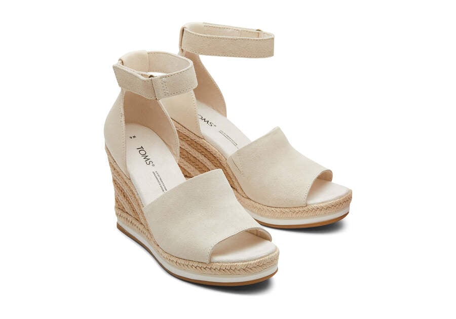 Sapato Salto Alto Toms Marisol Wedge Heel Bege | PT196-691