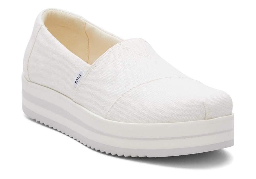 Sapatos Plataforma Toms Alpargata Midform Espadrille Branco | PT232-333