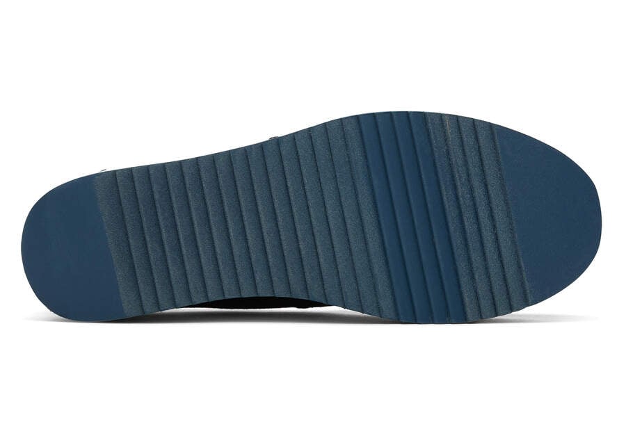 Sapatos Plataforma Toms Alpargata Plataforma Espadrille Pretas Azuis | PT553-417