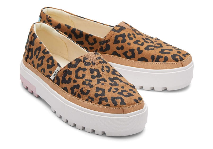 Tenis Toms Lug Plataforma Slip On Leopardo | PT966-812