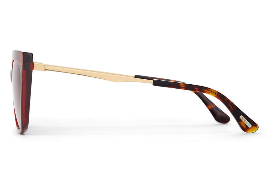 Óculos De Sol Toms Sophia Douradas Marrom | PT052-496